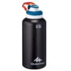 Quechua Drinkfles 500 Sneldop 0,6 Liter Aluminium Zwart. -Quechua drinkfles 500 sneldop 06 liter aluminium zwart
