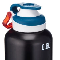 Quechua Drinkfles 500 Sneldop 0,6 Liter Aluminium Zwart. -Quechua drinkfles 500 sneldop 06 liter aluminium zwart 2