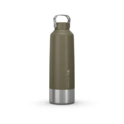 Quechua Drinkfles Voor Wandelen Met Schroefdop MH100 1,5 L Rvs Kaki