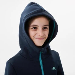 Quechua Fleece Jas Voor Wandelen MH500 Blauw Kinderen 7-15 Jaar -Quechua fleece jas voor wandelen mh500 blauw kinderen 7 15 jaar 4