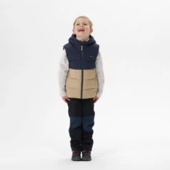 Quechua Gewatteerde Bodywarmer Voor Wandelen Beige En Blauw Kinderen 2-6 Jaar -Quechua gewatteerde bodywarmer voor wandelen beige en blauw kinderen 2 6 jaar 2