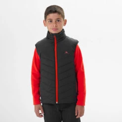 Quechua GEWATTEERDE HYBRIDE WANDELBODYWARMER VOOR KINDEREN 7-15 JAAR -Quechua gewatteerde hybride wandelbodywarmer voor kinderen zwart 7 15 jaar 2
