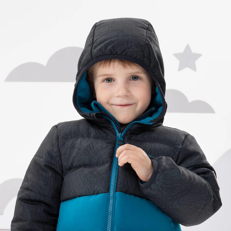 Quechua Gewatteerde Wandeljas Voor Kinderen 2-6 Jaar Grijs/blauw 7 Quechua Gewatteerde Wandeljas Voor Kinderen 2-6 Jaar Grijs/blauw - Afbeelding 5