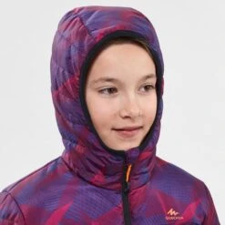 Quechua Gewatteerde Wandeljas Voor Kinderen MH500 7-15 Jaar Paars Met Print -Quechua gewatteerde wandeljas voor kinderen mh500 7 15 jaar paars met print 4