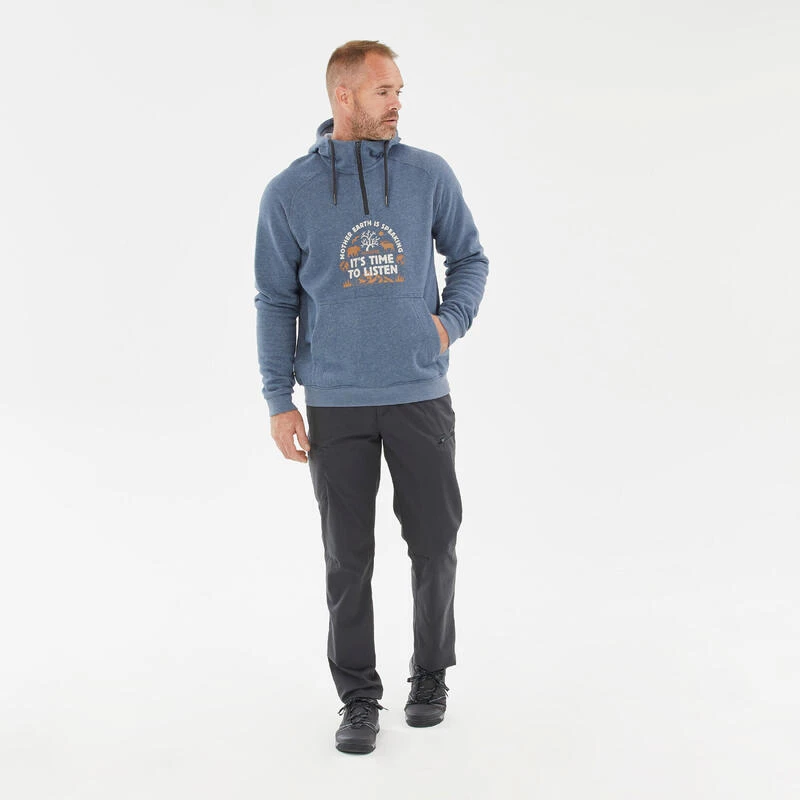 Quechua Hoodie Voor Wandelen Heren NH150 1/2 Rits 4 Quechua Hoodie Voor Wandelen Heren NH150 1/2 Rits - Afbeelding 2