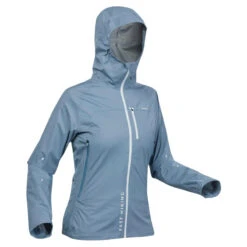 Quechua Ultralicht Regenjack Voor Fast Hiking Dames FH500 Rain