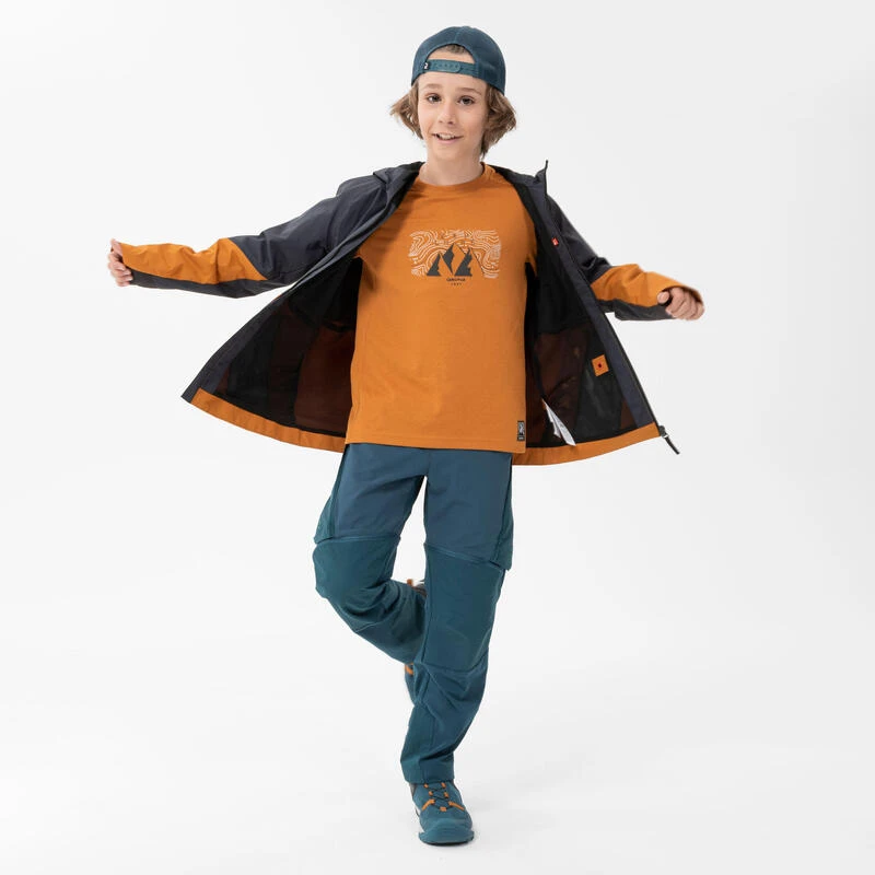 Quechua Wandel T-shirt MH100 Oker Kinderen 7-15 Jaar 4 Quechua Wandel T-shirt MH100 Oker Kinderen 7-15 Jaar - Afbeelding 2