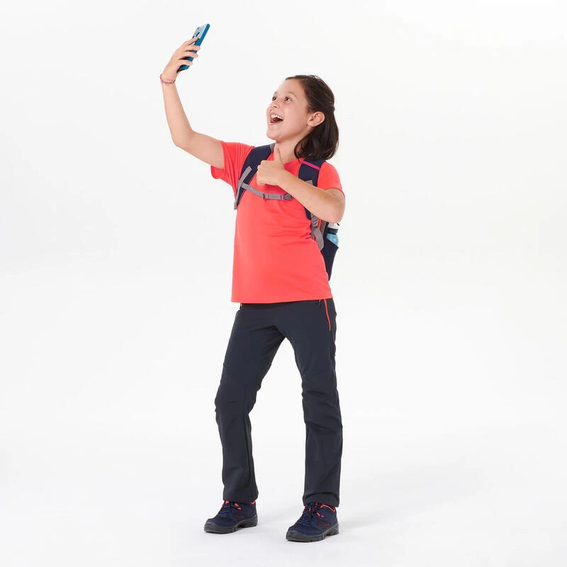 Quechua Wandel T-shirt Voor Kinderen MH500 Koraalrood 7 Tot 15 Jaar 4 Quechua Wandel T-shirt Voor Kinderen MH500 Koraalrood 7 Tot 15 Jaar - Afbeelding 2