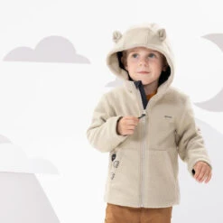 Quechua Wandelfleece Voor Kinderen MH500 Beige 2-6 Jaar -Quechua wandelfleece voor kinderen mh500 beige 2 6 jaar 4