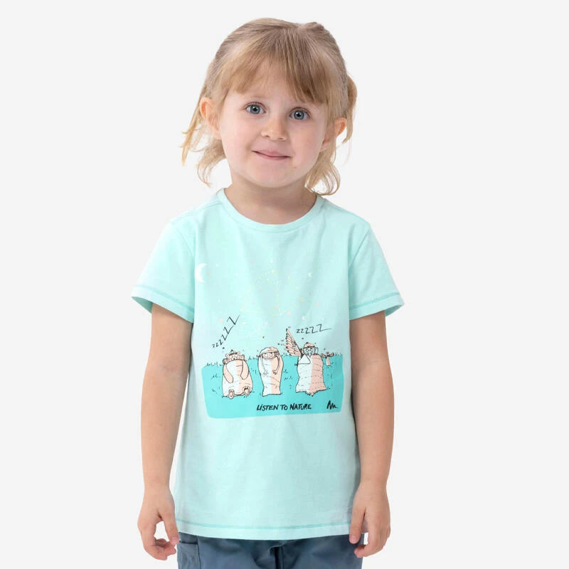 Quechua Wandelshirt Voor Kinderen MH100 Fluo Turquoise 2 Tot 6 Jaar 5 Quechua Wandelshirt Voor Kinderen MH100 Fluo Turquoise 2 Tot 6 Jaar - Afbeelding 3