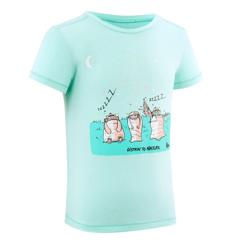 Quechua Wandelshirt Voor Kinderen MH100 Fluo Turquoise 2 Tot 6 Jaar 3 Quechua Wandelshirt Voor Kinderen MH100 Fluo Turquoise 2 Tot 6 Jaar