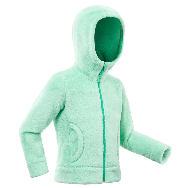 Quechua Warme Fleece Jas Voor Wandelen MH500 Turquoise Kinderen 2-6 Jaar 3 Quechua Warme Fleece Jas Voor Wandelen MH500 Turquoise Kinderen 2-6 Jaar