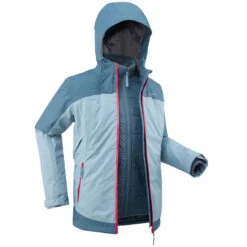 Quechua Waterdichte 3-in-1 Winterjas Voor Wandelen SH500 X-Warm -10°C Kinderen 7-15 Jaar